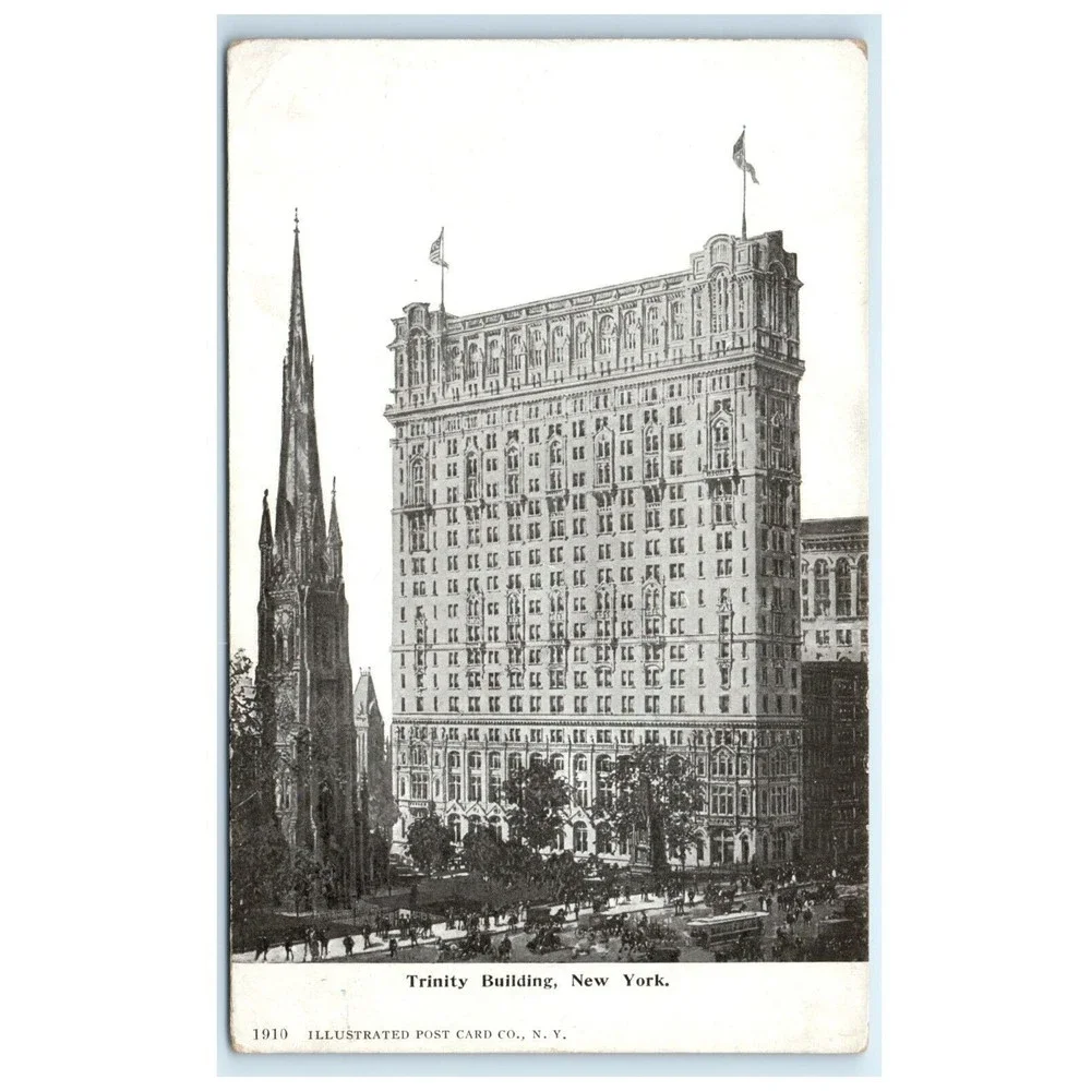 Vintage Postcard New York City NY Trinity Building Manhattan‎ 1910 Unposted